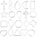 20pcs silver stainless steel geometric charms including heart and star for DIY jewelry making - Mixed Geometric Styles (Star/Moon/Heart)