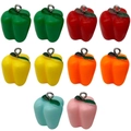 Set mit 10 bunten Harz-Chili-Anhängern mit silbernen Metallringen für DIY-Schmuckbau - Mischfarben Paprika Set