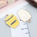 Gelber Emaille Honigtopf Anhänger aus Goldlegierung mit Honey Text für Schmuck - Gelber Emaille Honigtopf 18*14mm (25153)