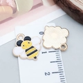 Süßer gelber Emaille-Bienenanhänger mit Goldrand für DIY-Schmuckherstellung - Gelbe Emaille Quadratische Biene 15*15mm (25161)
