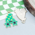 Pendentif chapeau trèfle émaillé vert avec lunettes étoiles pour bijoux DIY - Chapeau au Pentagramme en Émail Vert lucky (25099)