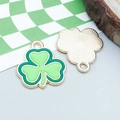 Pendentif trèfle en émail vert avec finition en alliage pour création de bijoux DIY - Trèfle en Émail Vert (25104)