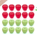 Set di 20 ciondoli a mela in acrilico rosso e verde per gioielli fai da te e bricolage - Set di Perline Mela / Set da 20 Pezzi