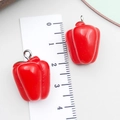 Ciondoli peperoncino rosso in resina per gioielli con scala graduata da 2,5 cm - Rosso (22x16x16mm)