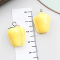 Ciondolo a peperone giallo in resina per gioielli fai-da-te con anello, 20 mm - Giallo (22x16x16mm)