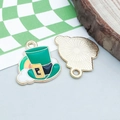 Pendentif chapeau de Leprechaun vert en émail avec arc-en-ciel pour bijoux Saint-Patrick - Chapeau Arc-en-Ciel en Émail Vert (25110)