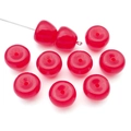 Cuentas de manzana de acrílico rojo translúcido con agujeros para joyería DIY - Manzana 3D Agujero Recto (26034) / 1 Unidad (13x13x11mm) / Rojo Gelatina