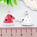 Christmas hat alloy charm with red enamel and rhinestones for DIY jewelry making - Santa Hat (21866) / 1 Piece (15x15mm) / Red