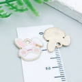 Cute white bunny enamel charm with pink flower glasses for DIY jewelry making - White Rabbit with Glasses (25120)