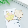 Cute yellow chick alloy pendant with pink star glasses for DIY jewelry making - Yellow Chick with Star Glasses (25121)