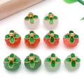 Set di 10 mini ciondoli a forma di zucca in vetro colorato con trifoglio per gioielli - Set Piccolo (Confezione da 10 Pcs) / Set Piccolo (5 Stili 2 Pcs Ciascuno)