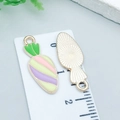 Enamel carrot charm pendant for DIY jewelry in gold finish and colorful stripes - Colorful Carrot (25128)