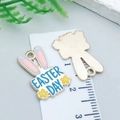 Pastel lavender and pink enamel Easter bunny charm with gold finish metal back - Blue Easter Day Bunny Ears (25129)
