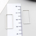 Ciondoli rettangolari in acciaio inox argento per creazione gioielli fai da te 2,5 cm - Rettangolo (T1831)