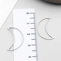 Ciondoli a mezzaluna in acciaio inossidabile argento per gioielli DIY, altezza 30mm - Luna (T1837)
