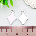 Pink enamel rhombus heart pendant for DIY jewelry making with 10mm alloy base - Rhombus (21919) / 1 Piece (10x15mm) / Pink