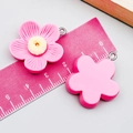 Pink resin flower charm with silver metal loop for DIY jewelry making and crafts - Rose Red Flower with Cream Core (24352) / 28*24*7mm