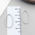 Ciondoli ovali in acciaio inossidabile argento per gioielli fai-da-te, 30mm - Ovale (T1879)
