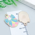 Easter egg rabbit enamel alloy charm with pink blue patterns for DIY jewelry making - Cyan Bow Egg (25137)