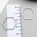 Ciondoli esagonali cavi in acciaio inossidabile argento per gioielli fai da te 30mm - Esagono (T1885)