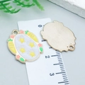 Light purple enamel bunny charm with yellow stars and carrots for DIY jewelry making - White Star Carrot Egg (25138)
