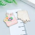 Pink enamel Easter bunny envelope charm with Happy Easter text and carrot egg details - Pink Egg Rabbit Envelope (25140)