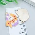Easter rabbit egg charm in purple and orange enamel finish with golden back - Purple Easter Bunny Egg (25141)