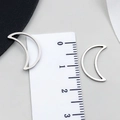 Polished stainless steel moon-shaped charms for jewelry making, 1.5cm silver moon pendants - Moon Style