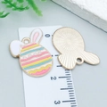 Easter rabbit egg pendant in colorful enamel finish for DIY jewelry crafting - Pink Rabbit Egg (25144)