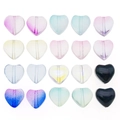 20pcs colorful transparent heart glass beads for DIY necklaces and bracelets making - Mixed Colors (20 Pack)