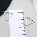 Polished silver stainless steel triangle stud earrings measuring approximately 1.5cm - Large Triangle Style