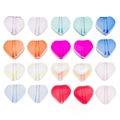 Bunte herzförmige Glasperlen für Schmuckherstellung in einem ordentlichen Gitter angeordnet - Gemischte Farben (20er Pack)