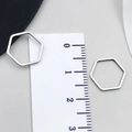 Silver stainless steel hexagon geometric charm pendant 1.5cm for DIY jewelry making - Hexagonal Style
