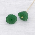 Green lotus pod bead pendant with gold pin for DIY jewelry making and necklace crafts - Green Style