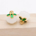 Mini ciondoli a forma di zucca in resina bianca con foglie in metallo dorato per gioielli - Piccolo (11x10mm) / Bianco