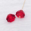 Translucent red lily of the valley glass beads for handmade jewelry charms and pendants - Red Style