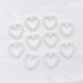 Colgantes de perlas blancas en forma de corazón para crear joyas y manualidades DIY - Corazón Hueco (25777) / 1 Pieza (10x10mm) / Blanco Roto