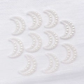 Diez piezas de dijes de perlas de media luna blanca para joyería DIY y accesorios - Luna Hueca (25778) / 1 Pieza/Paquete (15x11mm) / Blanco Roto