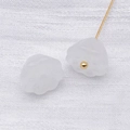 Pendentifs fleur de lotus blanc mat avec centre doré pour bijoux DIY - Style blanc