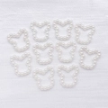 Colgantes de acrílico de perlas blancas con forma de oso para accesorios de joyería DIY - Oso Hueco (25780)