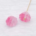 Perles de muguet rose en verre pour bijoux DIY avec texture effet marbre - Dégradé Rose et Blanc