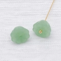 Perles de lotus en verre vert clair avec épingle dorée pour la fabrication de bijoux DIY - Style Gelée Vert