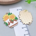 Sunflower Shiba Inu enamel pendant in colorful drip oil alloy for DIY jewelry crafting - Sunflower Shiba Inu Style