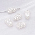 Five cream white tulip flower beads with pearl luster for DIY jewelry making - Tulip Shape (25785)