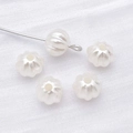 Pearlescent white pumpkin shaped ABS beads for DIY jewelry making and bracelet crafts - Lantern Shape (25786)