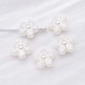 Pearlescent white ABS flower beads for DIY jewelry making and handmade accessories - Cherry Blossom Five-Petal Flower (25787)
