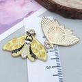 Gele emaille vlinder bedeltjes met gouden legering basis voor DIY sieraden maken - Geel Emaille Ginkgoblad Vlinderstijl (18776)