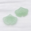 Pendentifs feuille de ginkgo vert clair en verre pour création de bijoux DIY - Vert Gelée