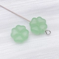 Light green four-leaf clover glass spacer beads for DIY bracelets and necklaces - Jelly Light Green Clover Heart Style (26728)