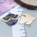 Blauwe vlinder hanger van legering met maan en sterren voor DIY sieraden maken - Koningsblauwe Emaille Maan Vlinder Stijl (24992)